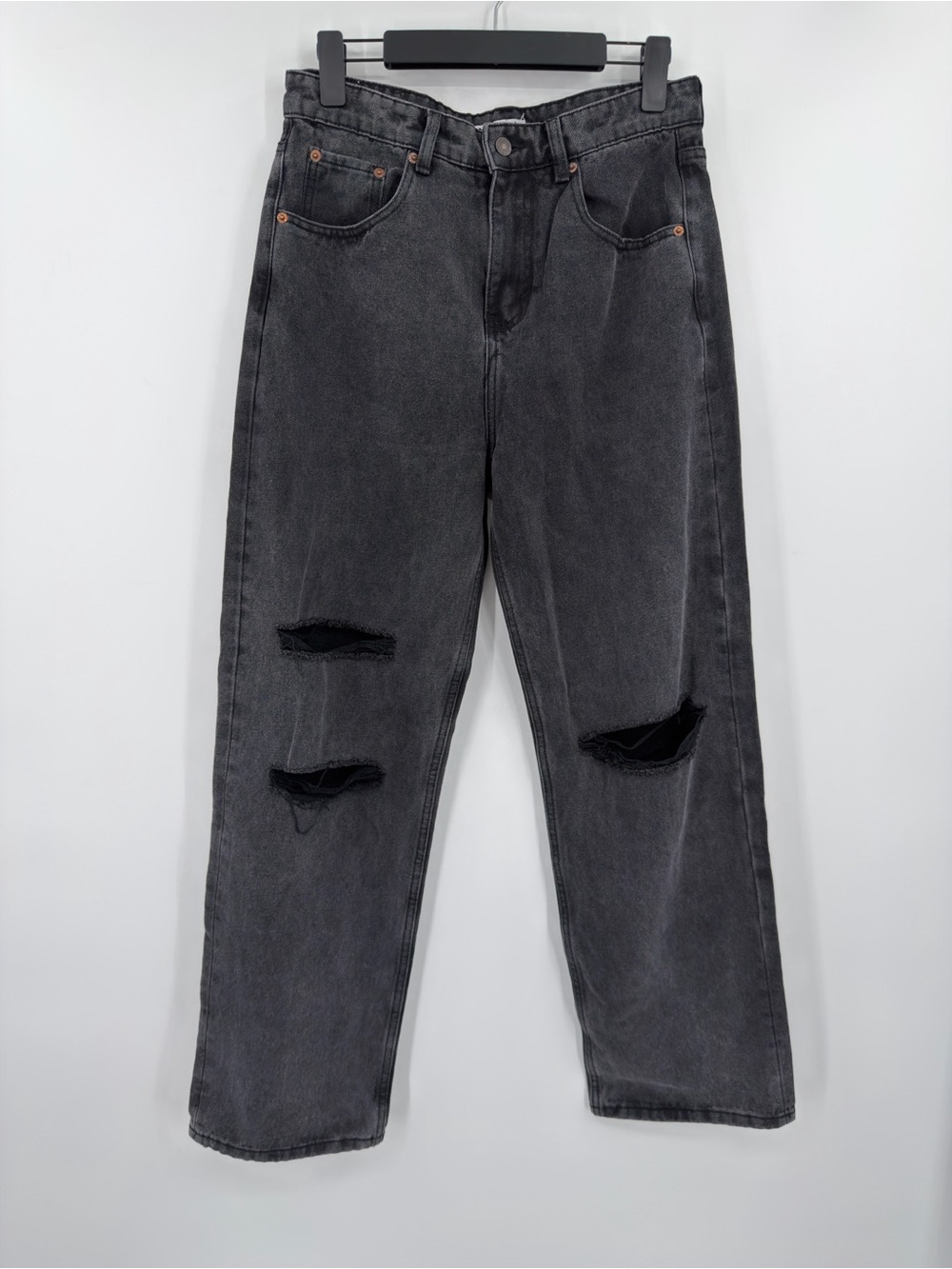 Motel | Washed Black Distressed Denim Jeans Size Medium